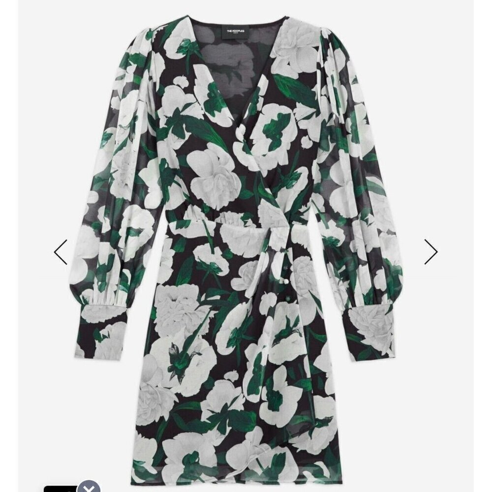 THE KOOPLES Short Printed Multi Long Sleeve Dress Size XS Cocktail NWOT - Picture 4 of 15